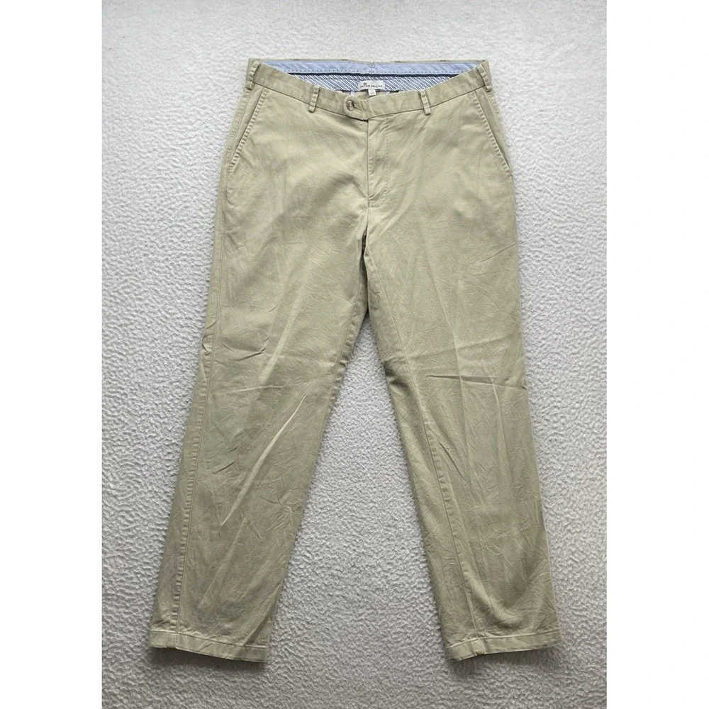 Peter Millar Chino Pants Mens 34x29.5 Pima Cotton Blend Stretch Golf Beige Khaki